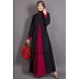 Casual Abaya - Contrast Yoke Black-Maroon Casual Abaya - Contrast Yoke Black-Maroon